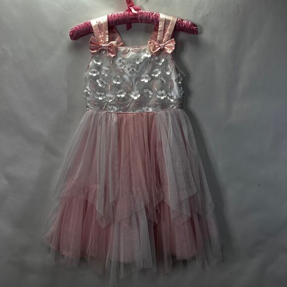 Jona Michelle Girls Pink Bow Fairy Dress Size 7